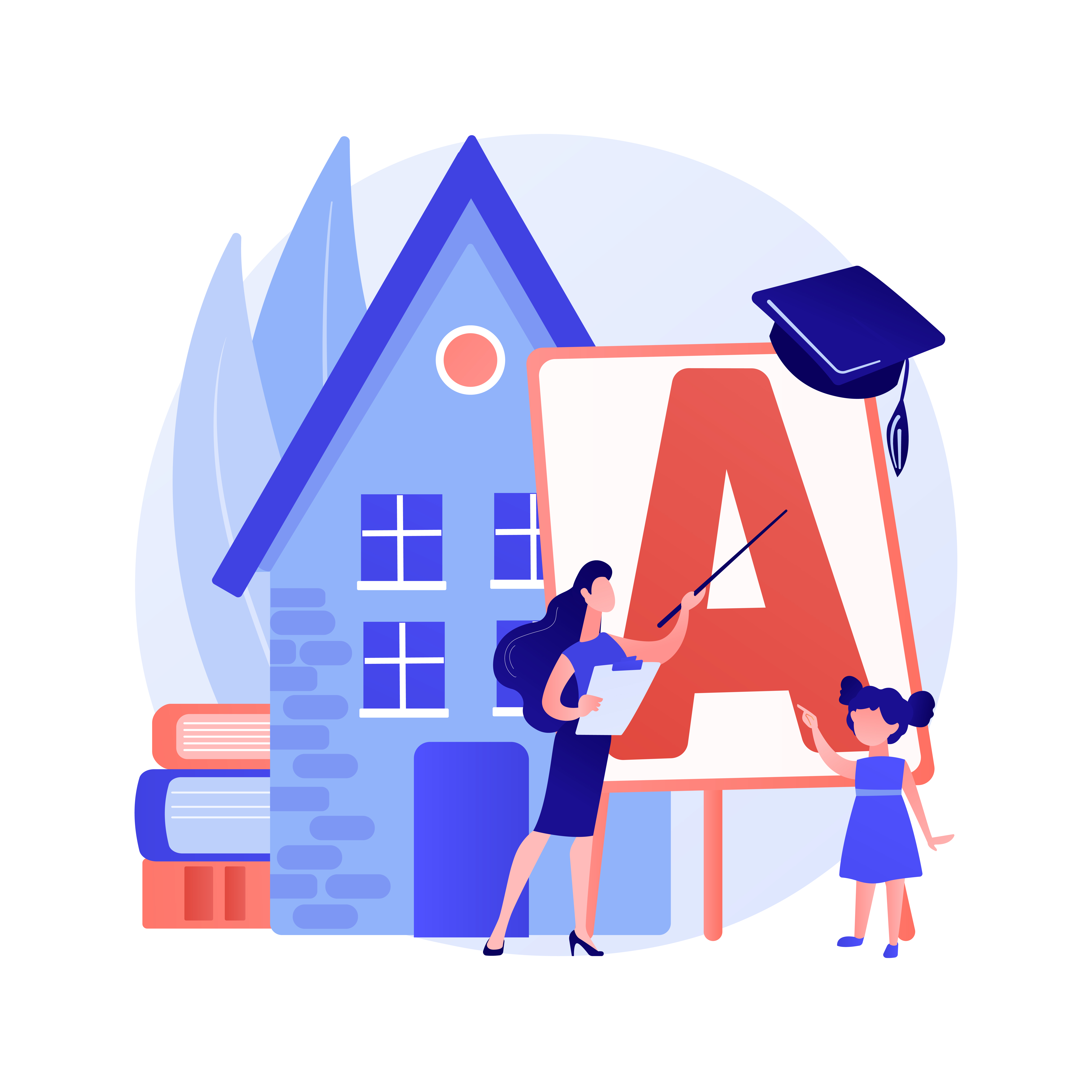 home school your kids abstract concept vector illustration.